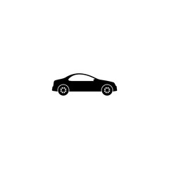 Car in Side View Silhouette Icon isolated on white background