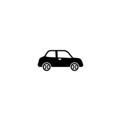 Car in Side View Silhouette Icon isolated on white background