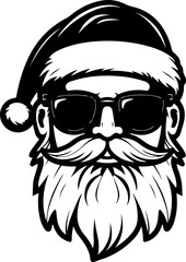 Hipster Santa SVG, Santa Hat SVG, Santa Face svg, Santa Biker svg, Funny Santa svg, Cool Santa svg