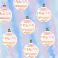 Christmas balls pattern, beautiful background, Christmas decorations