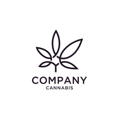 CBD Cannabis Marijuana design logo  line vector  best logo graphic modern