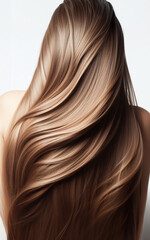 Golden blonde hair golden brown hair on a white background - obrazy, fototapety, plakaty
