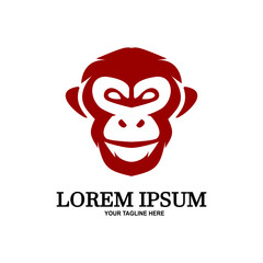 Vector gorilla face logo. Vector monkey face logo.