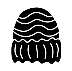 Winter Hat Black Icon Vector Illustration 