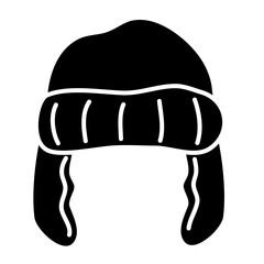 Winter Hat Black Icon Vector Illustration 