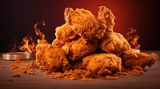 Flame Kissed Kentucky Chicken: A Fresh and Crunchy Delight - Minimal Food Photography