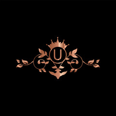 Obraz premium creative letter logo design with golden color