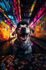 Dapper Dog in a Colorful Wonderland Generative AI