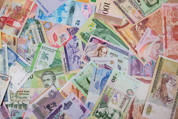 different bills on the table.