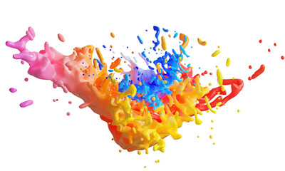 abstract color splash. color design background, 3d illustration