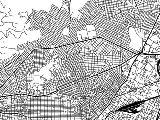 Fototapeta na wymiar Vector road map of the city of Nikaia in Greece with black roads on a white background.