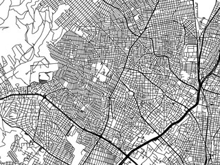 Vector road map of the city of Peristeri in Greece with black roads on a white background.
