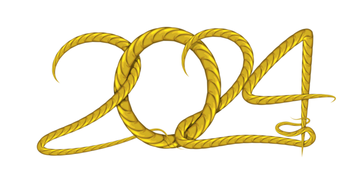 2024  year numbers in form of golden chain