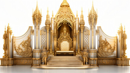 A golden filigree throne