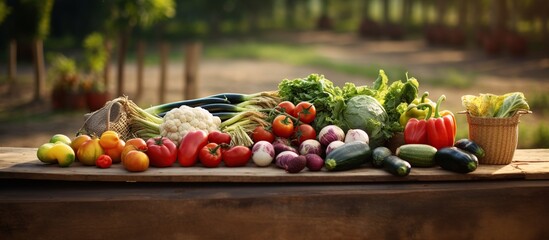 Fresh and delicious vegetables nature background