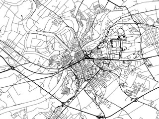 Fototapeta na wymiar Vector road map of the city of Gyor in Hungary with black roads on a white background.