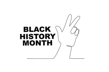 A concept of Black History Month. Black history month one-line drawing