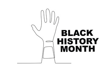 National Black History Month. Black history month one-line drawing