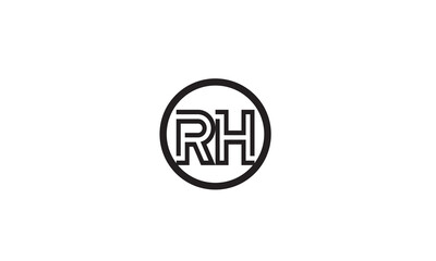 RH, HR, R , H , Abstract Letters Logo Monogram	