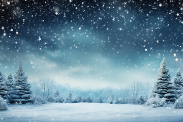 Fototapeta premium winter landscape with trees and snow