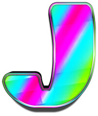 3D Alphabet Rainbow Full Color