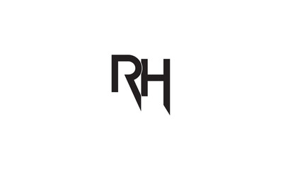 RH, HR, R , H , Abstract Letters Logo Monogram	