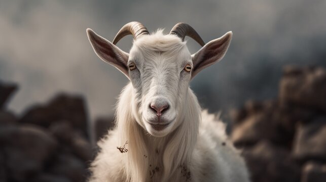 portrait of a goat.Generative AI