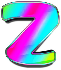 3D Alphabet Rainbow Full Color