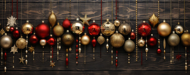 A Collection of Hanging Ornaments on a Rustic Wooden Wall