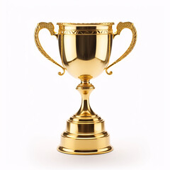 Fototapeta na wymiar Illustration of a golden trophy on a podium.