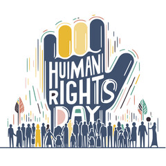 Progress by the People: Abstract Human Rights Day Vector, December 10 Celebration, Editable Concept illustration Vector