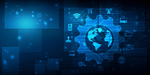 Fototapeta premium 2d illustration abstract technology background