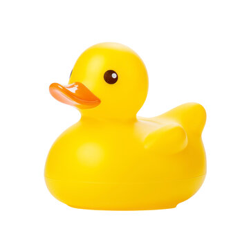 yellow rubber duck on a transparent background.
