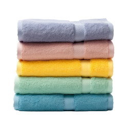 stack of towels on transparent background.