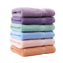 stack of towels on transparent background.