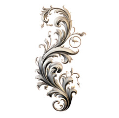 Classic Victorian Scroll on transparent background.