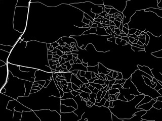 Vector road map of the city of Tamra in Israel with white roads on a black background.