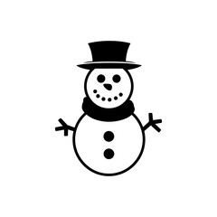 Snowman coal icon - Simple Vector Illustration