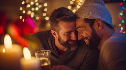 Joyful Christmas Moments with Same-Sex Couple
