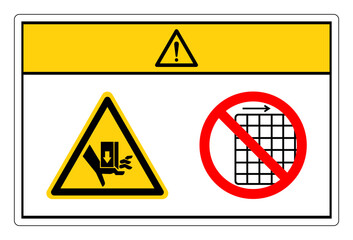 Caution Crush Force From Above Do Not Remove Guard Symbol Sign, Vector Illustration, Isolate On White Background Label .EPS10