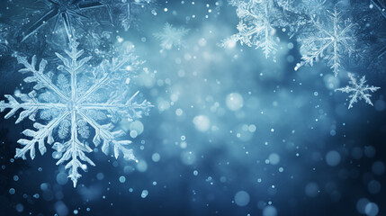 Minimal snowflake background winter theme
