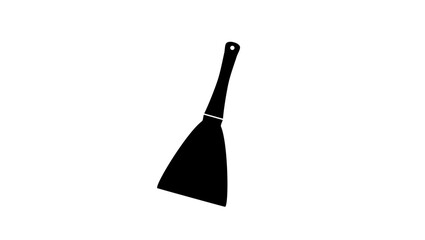 Scraper For Bakery, black isolated silhouette