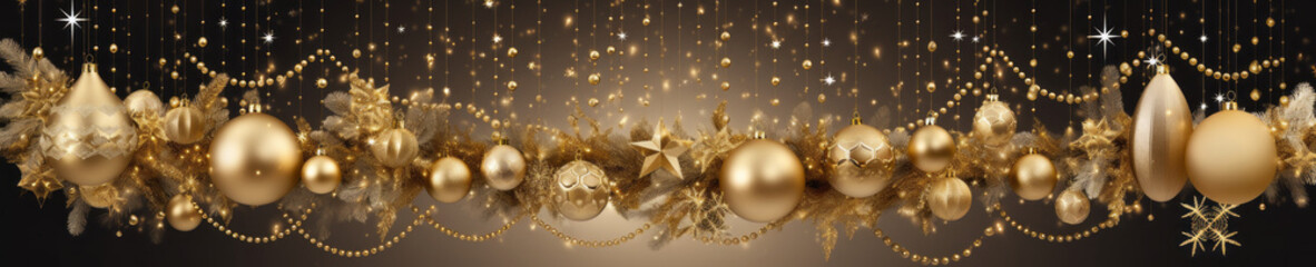 A Majestic Night Sky: Black Background with Glittering Gold Ornaments and Starry Embellishments