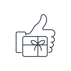 A lovely gift. Please your loved one.  Vector linear illustration icon isolated on white background.