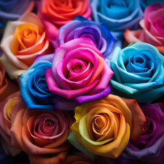 Colorful roses sold at various festivals.