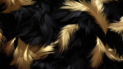 black and gold feather