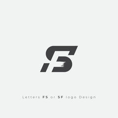 SF or FS letter logo design icon simple and minimal