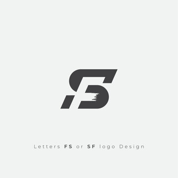 SF or FS letter logo design icon simple and minimal