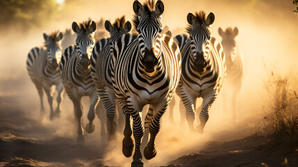 A herd of zebras