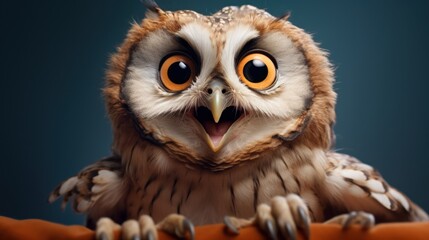 Fototapeta premium Happy owl pleased to welcome you.